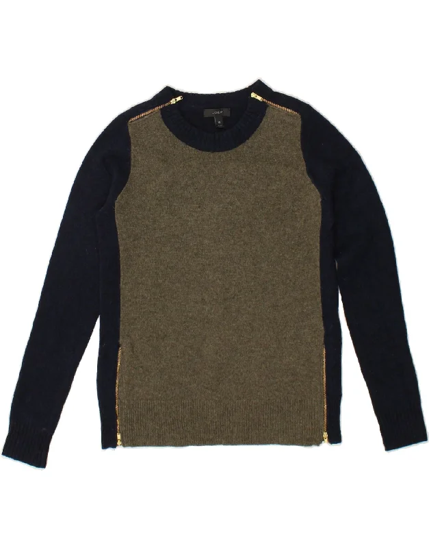 YEAR-End Clearance J. CREW Womens Crew Neck Jumper Sweater UK 6 XS Navy Blue Colourblock Wool YEAR-End Clearance J. CREW Womens Crew Neck Jumper Sweater UK 6 XS Navy Blue Colourblock Wool