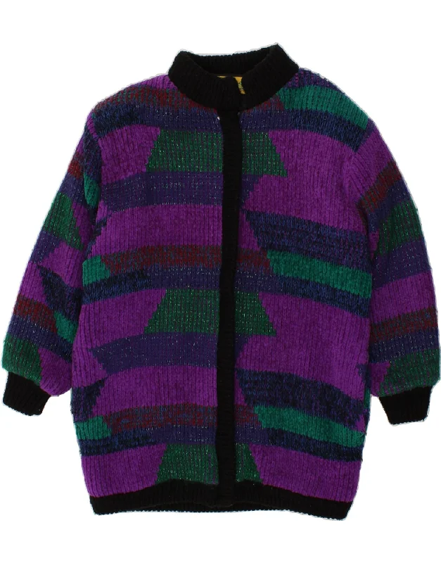 Clearance Sale VINTAGE Womens Cardigan Sweater One Size Multicoloured Colourblock