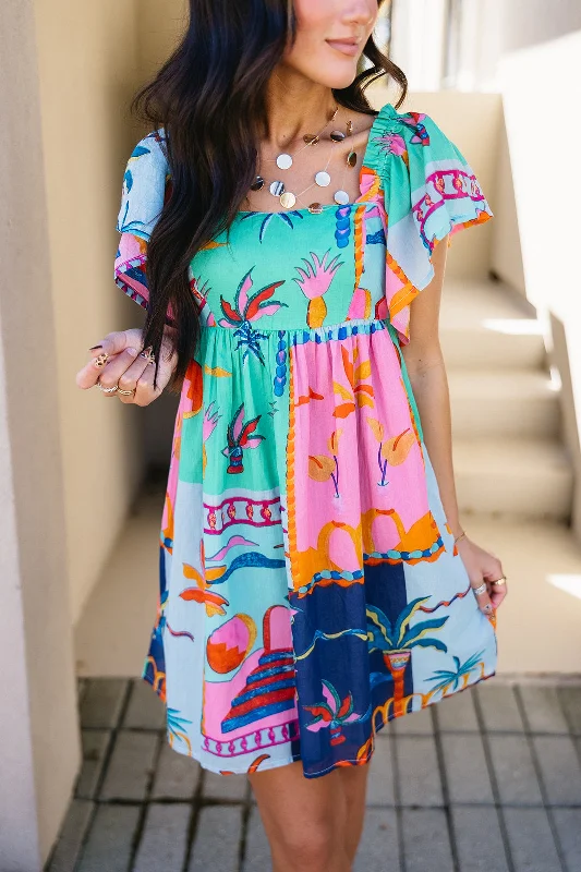 Flash Sale Lana Mini Dress - Blue/Multi