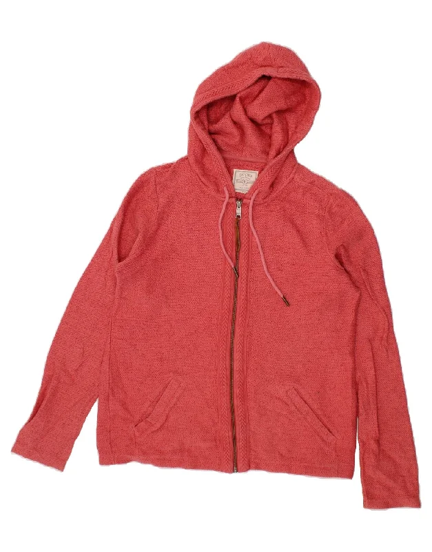 Exclusive Online Offer FAT FACE Womens Zip Hoodie Sweater UK 12 Medium Red Cotton
