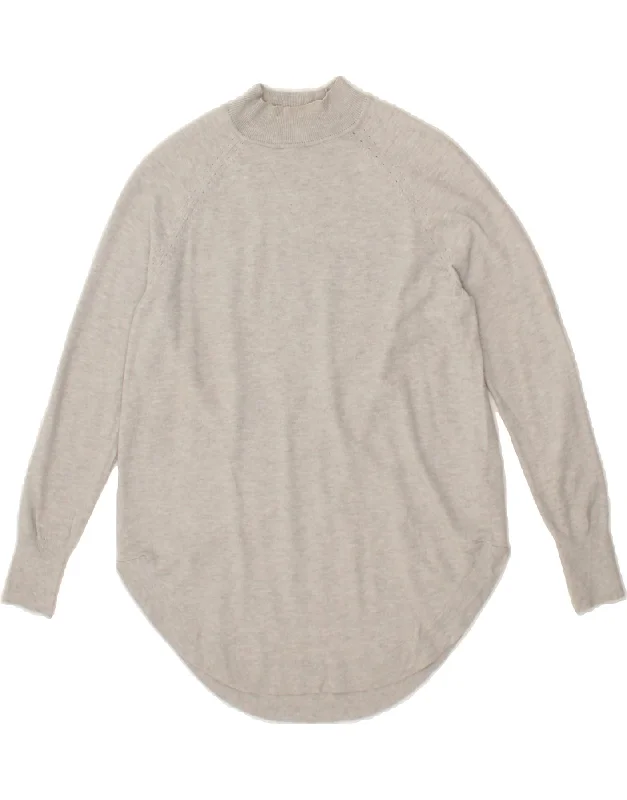 Year-End Sale OASIS Womens Turtle Neck Jumper Sweater UK 10 Small Grey Viscose