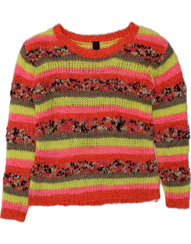 Must-Have Deals VINTAGE Womens Boat Neck Jumper Sweater UK 10 Small Multicoloured Striped