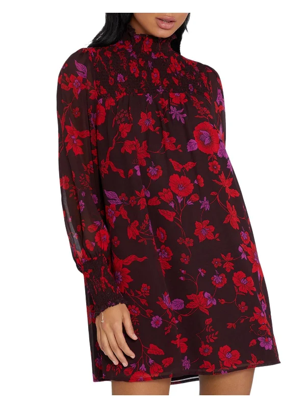 Savings Alert Sparks Fly Womens Floral Smocked Shift Dress