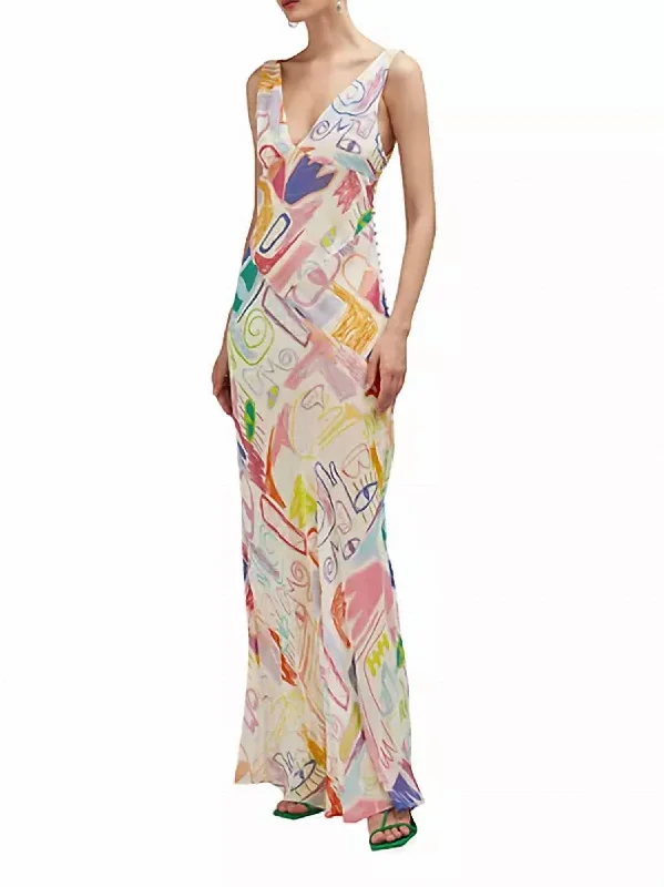 Members Only Melanie Dress In Abstract Courage
