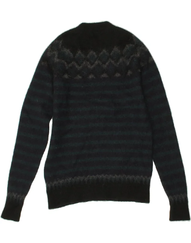 Daily Deals WOOLRICH Womens Crew Neck Jumper Sweater Medium Navy Blue Striped