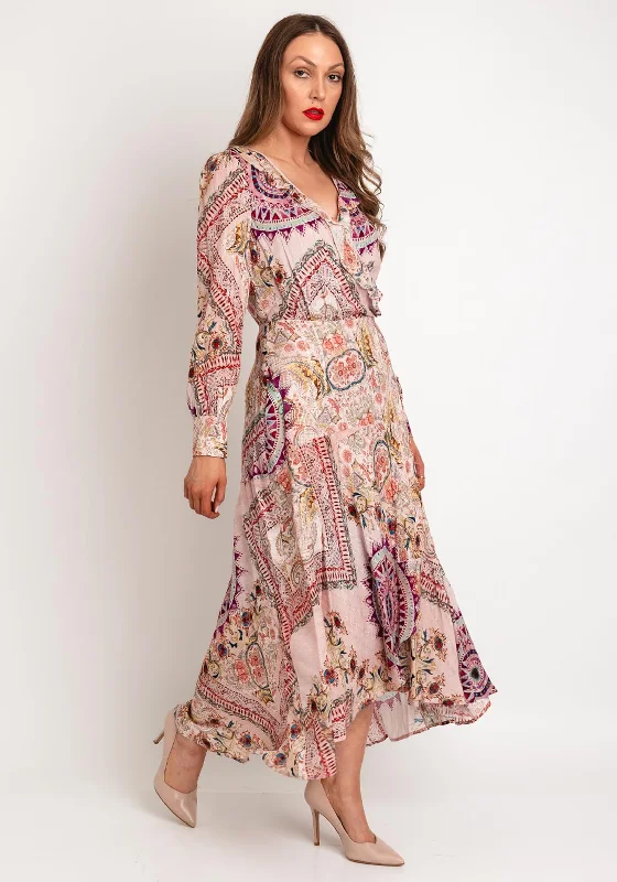 Online Exclusive Guess Monique Metallic Shimmer Maxi Dress, Blush