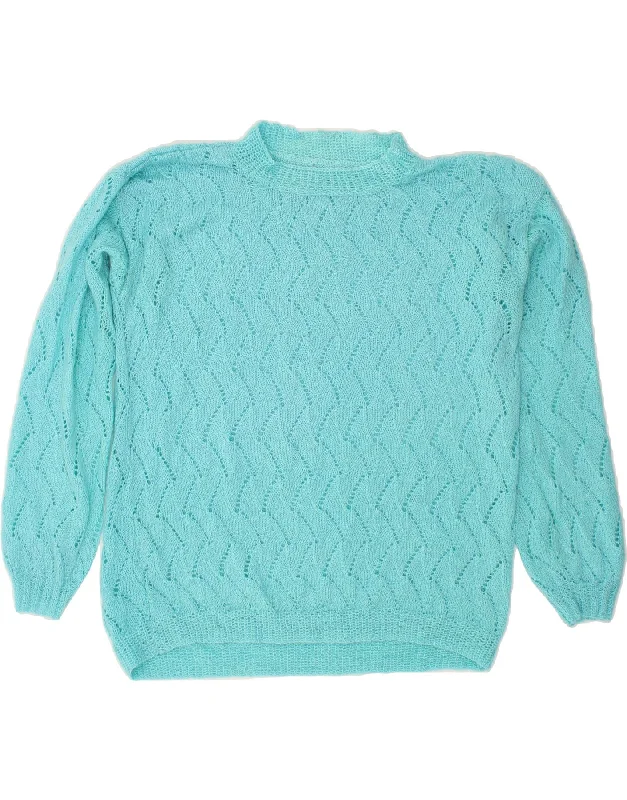 Price Drop Alert VINTAGE Womens Turtle Neck Jumper Sweater UK 14 Medium Turquoise