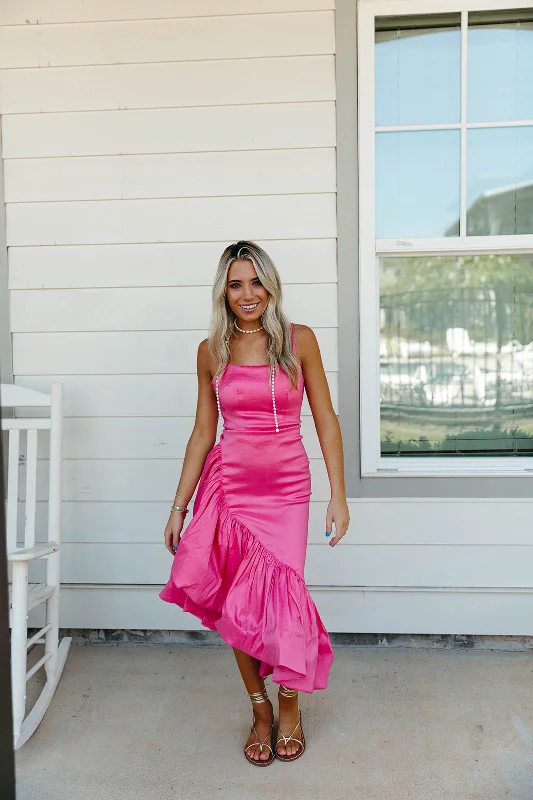 Price Drop Addison Midi Dress - Pink