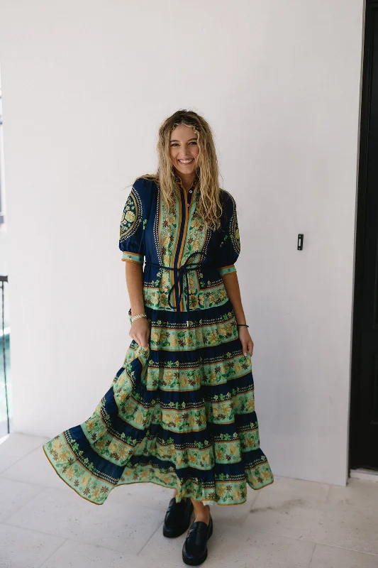 Limited Stock Julie Midi Dress - Navy/Multi