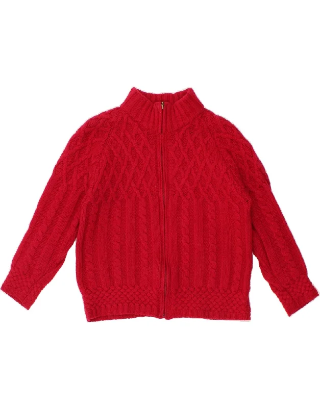 Savings Spectacular ARANCRAFTS Womens Cardigan Sweater UK 14 Medium Red Merino Wool