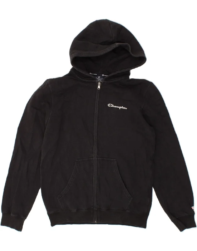 Take Advantage CHAMPION Womens Zip Hoodie Sweater UK 14 Medium Black