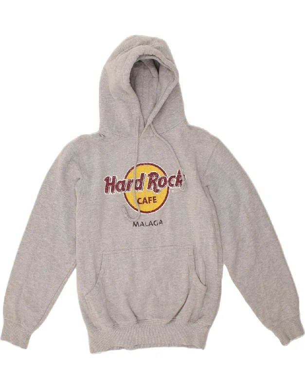 Big Discounts HARD ROCK CAFE Womens Malaga Graphic Hoodie Jumper UK 14 Medium Grey