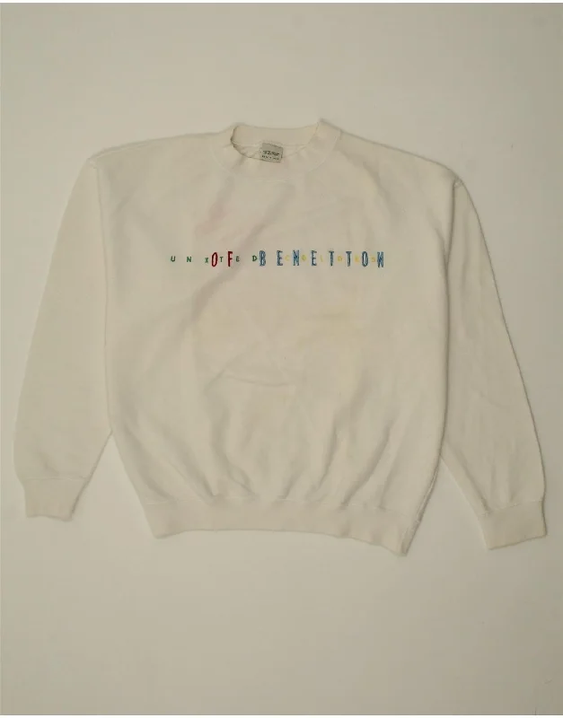 Savings Spectacular BENETTON Womens Oversized Graphic Sweatshirt Jumper UK 14 Large Off White Savings Spectacular BENETTON Womens Oversized Graphic Sweatshirt Jumper UK 14 Large Off White