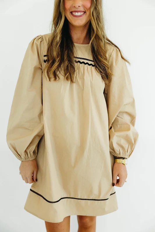 Price Drop Debbie Mini Dress - Taupe