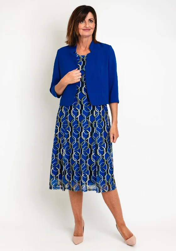Sale Event Avalon Two Piece Bolero & Dress, Blue Geo