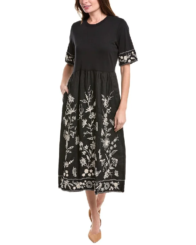 Don’t Miss Out Johnny Was Domingo Knit Mix Linen Maxi Dress