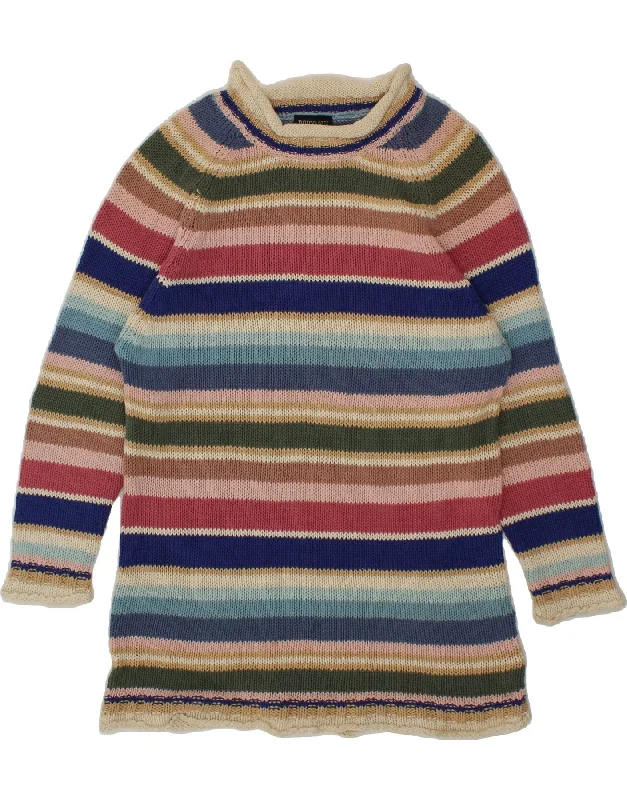 Quick Sale VINTAGE Womens Turtle Neck Jumper Sweater UK 14 Large Multicoloured