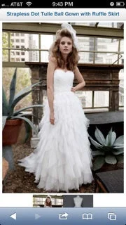 Major Savings David's Bridal galina strapless dot tulle style PK3357