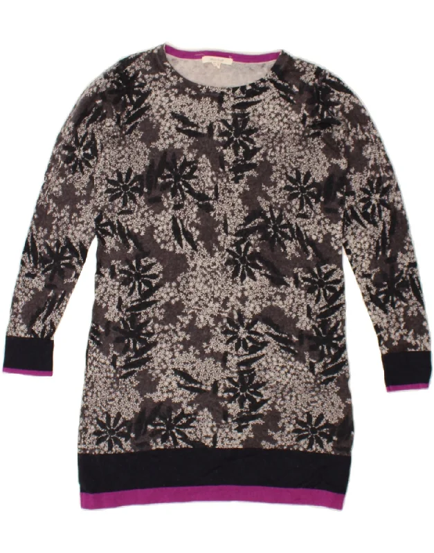 Deal of the Day WHITE STUFF Womens Jumper Dress UK 10 Small Grey Floral Cotton