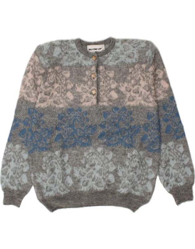 Weekend Deal VINTAGE Womens Crew Neck Jumper Sweater IT 46 Large Grey Paisley Mohair Weekend Deal VINTAGE Womens Crew Neck Jumper Sweater IT 46 Large Grey Paisley Mohair