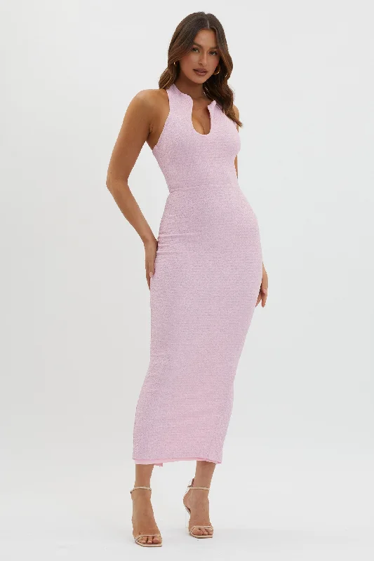 Instant Discount Seek And Find Asymmetric Neckline Dress Pink