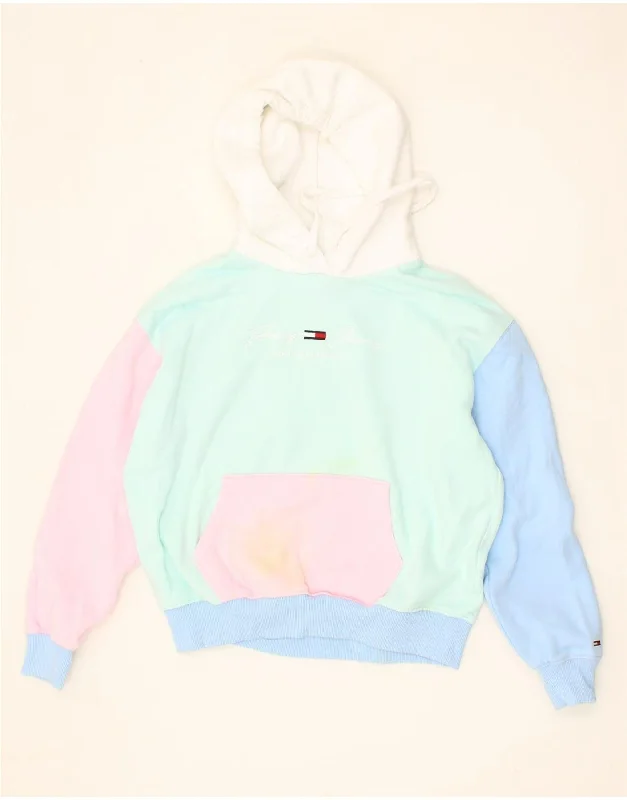 Massive Deals TOMMY HILFIGER Womens Oversized Hoodie Jumper UK 10 Small Turquoise