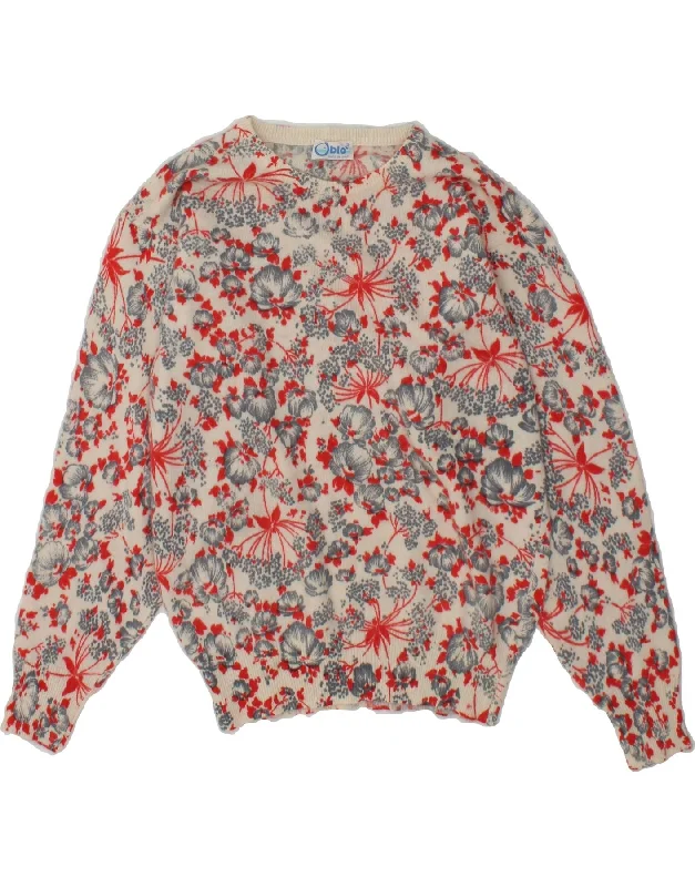 Holiday Sale VINTAGE Womens Boat Neck Jumper Sweater UK 10 Small Multicoloured Floral Holiday Sale VINTAGE Womens Boat Neck Jumper Sweater UK 10 Small Multicoloured Floral