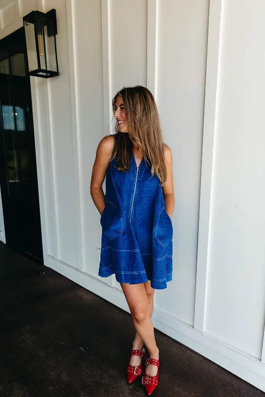 Daily Deals Big Crush Corduroy Dress - Blue