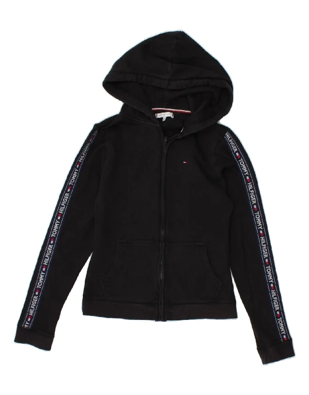 Epic Deals TOMMY HILFIGER Womens Graphic Zip Hoodie Sweater UK 6 XS Black Colourblock Epic Deals TOMMY HILFIGER Womens Graphic Zip Hoodie Sweater UK 6 XS Black Colourblock