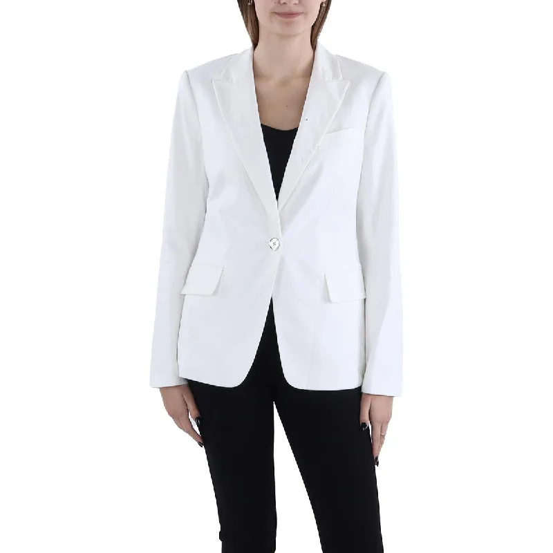 Members Only Womens Linen Blend Suit Separate One-Button Blazer