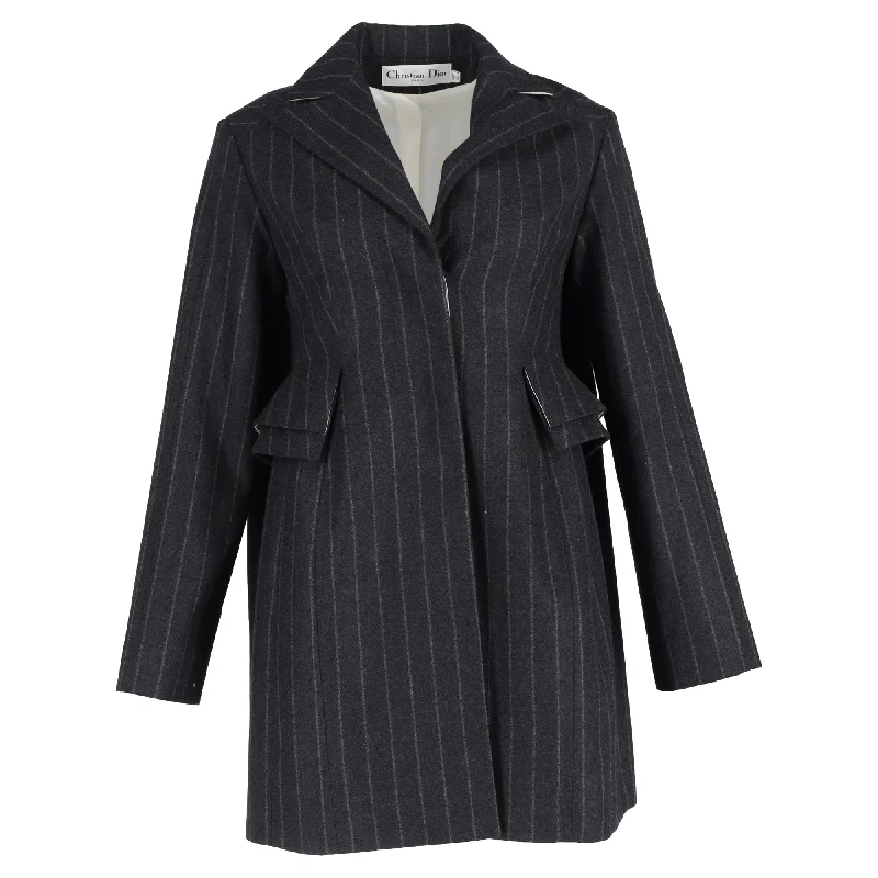 Extra Savings Christian Dior Pinstripe Single-Breasted Blazer in Grey Wool