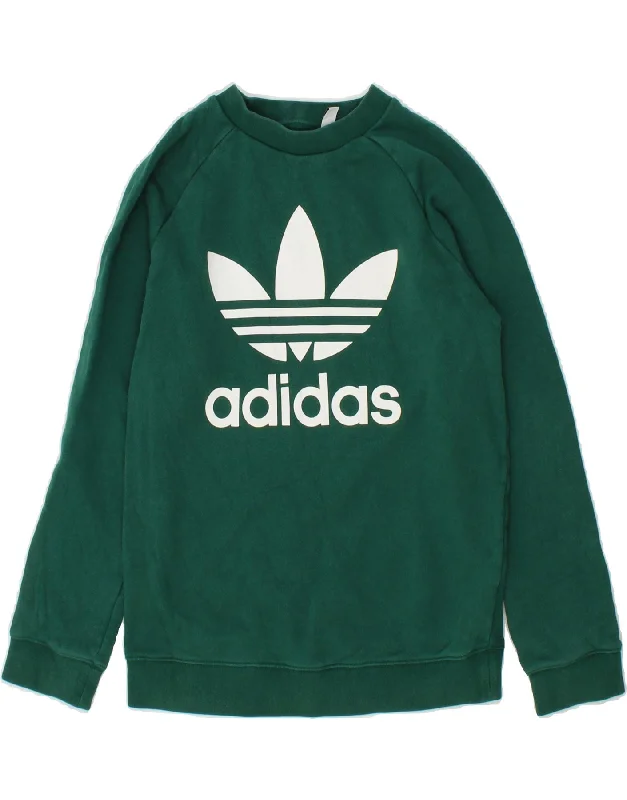 Buy More, Save More ADIDAS Womens Loose Fit Graphic Sweatshirt Jumper UK 10 Small Green Cotton Buy More, Save More ADIDAS Womens Loose Fit Graphic Sweatshirt Jumper UK 10 Small Green Cotton