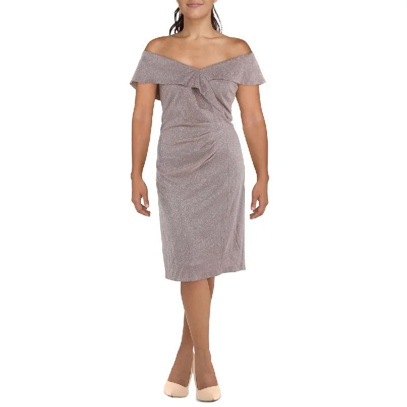 Bargain Prices Plus Womens Metallic Midi Cocktail And Party Dress