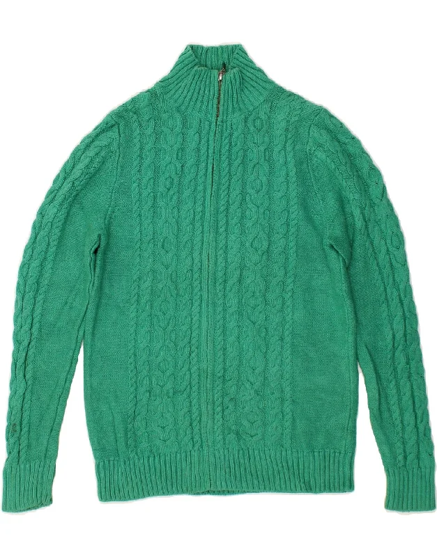 YEAR-End Sale L.L.BEAN Womens Cardigan Sweater UK 10 Small Green Cotton