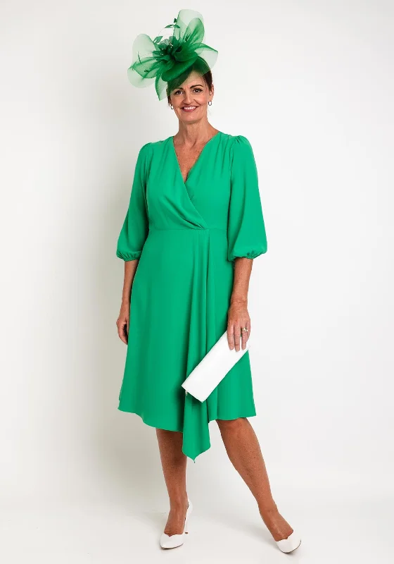 Limited Time Offer Ella Boo Seamed Faux Wrap Midi Dress, Amber