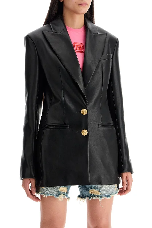 Shop and Save Balmain Leather Blazer Jacket
