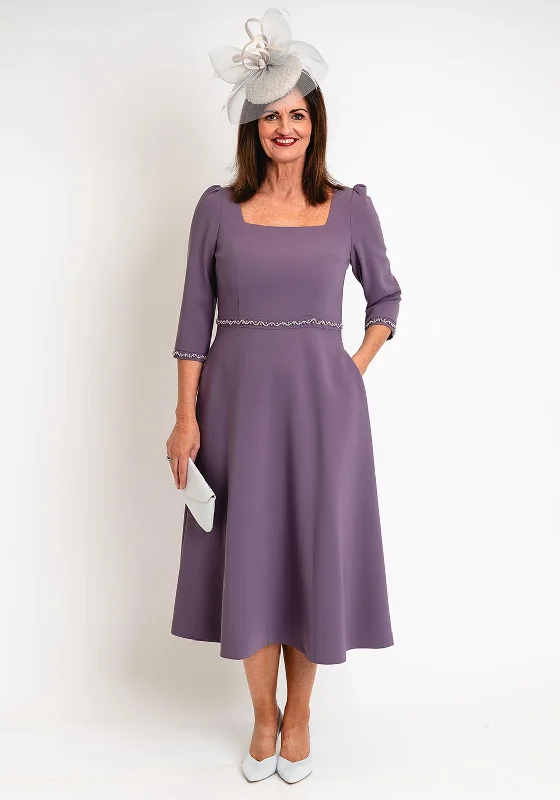 Today’s Special Lizabella Embellished Trim Midi Dress, Violet