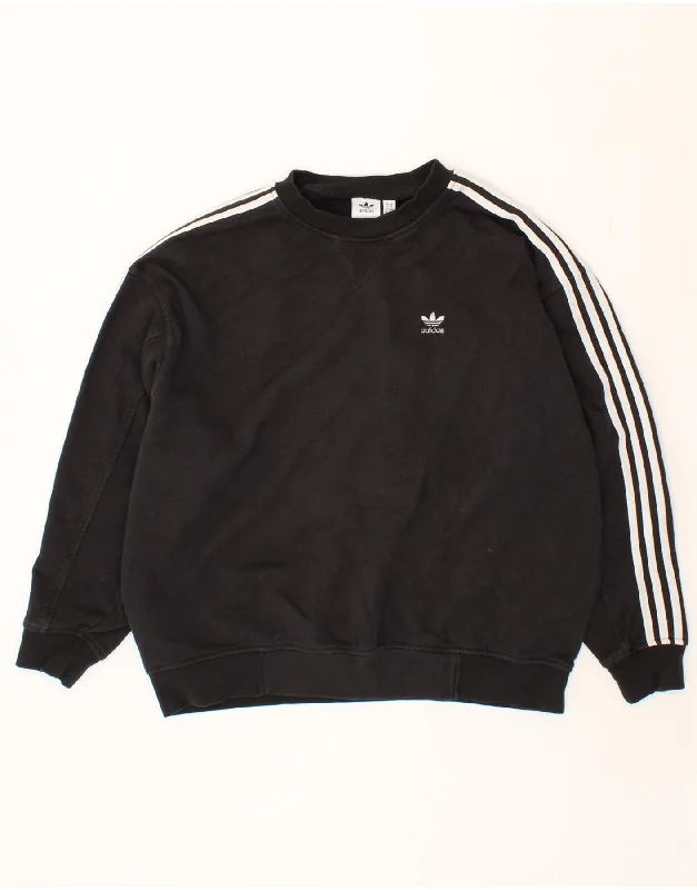 Super Deal ADIDAS Womens Oversized Sweatshirt Jumper UK 6 XS  Black