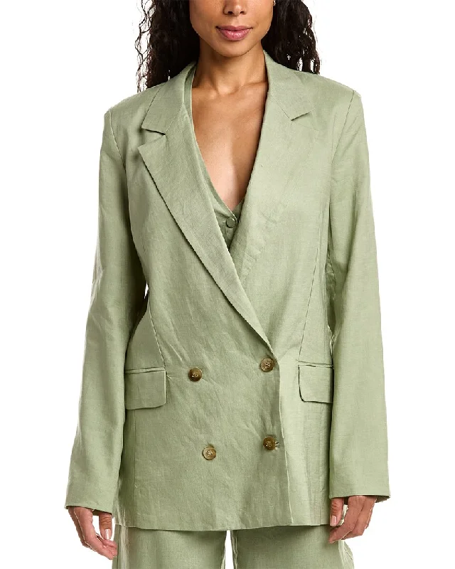 Act Fast Nicholas Ayla Double-Breasted Linen Blazer