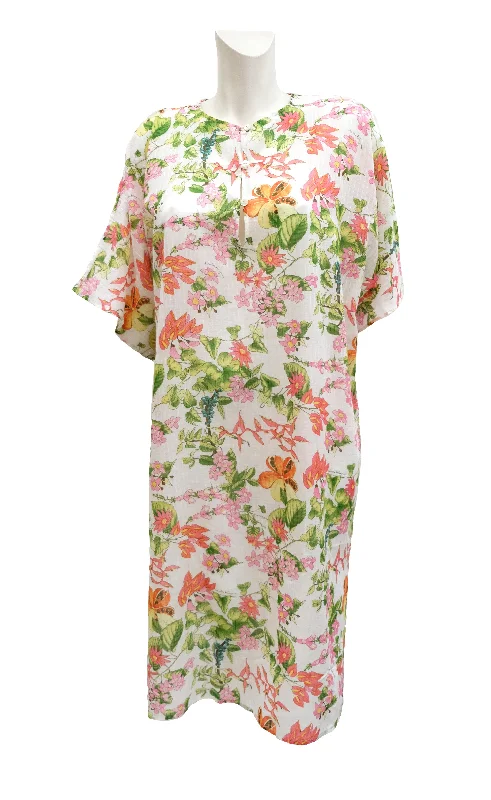 Buy More, Save More Salvatore Ferragamo Vintage Shift Dress in Semi Sheer Floral Cotton, UK12 Buy More, Save More Salvatore Ferragamo Vintage Shift Dress in Semi Sheer Floral Cotton, UK12