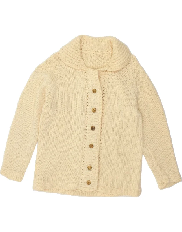 Don’t Miss Out VINTAGE Womens Cardigan Sweater UK 12 Medium Off White