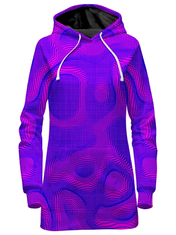 Early Bird Discount Wild Berry Halftone Hoodie Dress