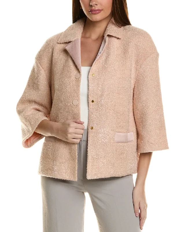Fantastic Offers ST. JOHN JACKET-GINGHAMEYELASHTWEEDKNIT