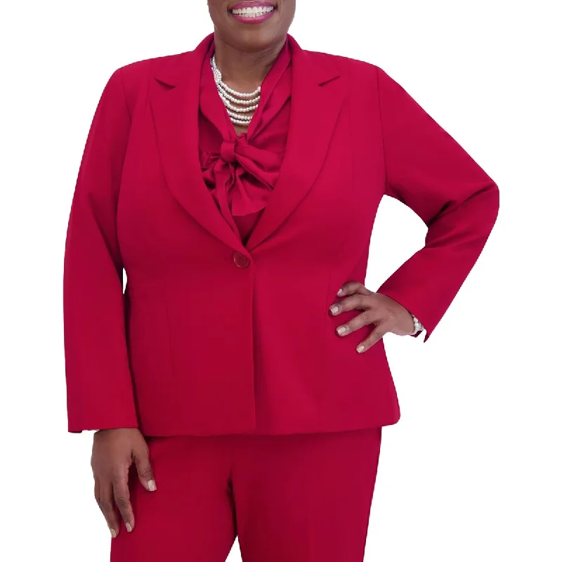 Now or Never Womens Shoulder Pads Collared One-Button Blazer