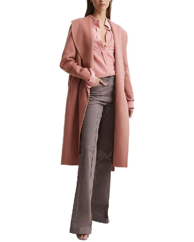 Blowout Deals Reiss Freja Shawl Collar Blind Seam Wool-Blend Long Coat
