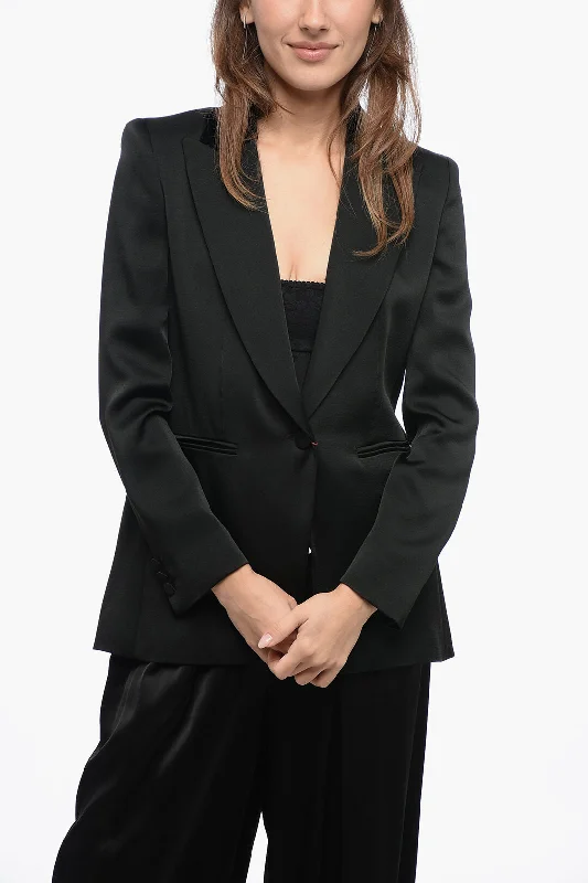 Buy More, Save More Max Mara Studio Satin Anselmo Blazer With Peak Lapel