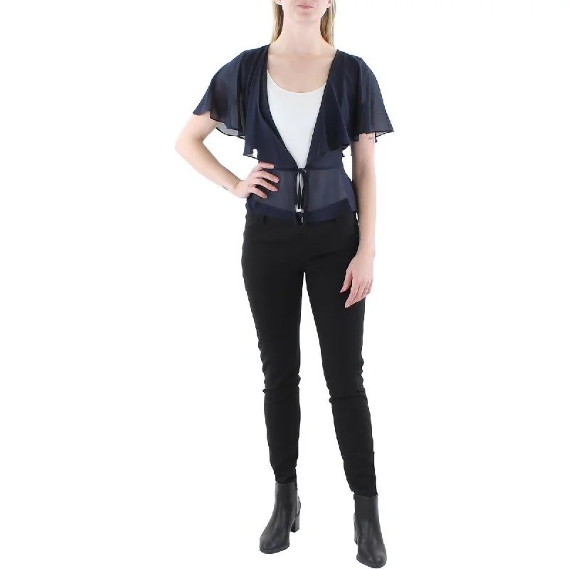 Exclusive Preview Petites Womens Chiffon Flutter Sleeves Bolero