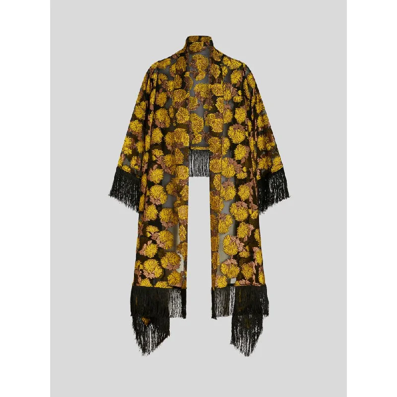 Referral Discount SHRUG JACKET WITH DAHLIAS