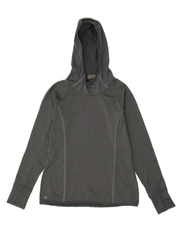 New Markdowns ATHLETA Womens Hoodie Jumper UK 10 Small Grey Polyester