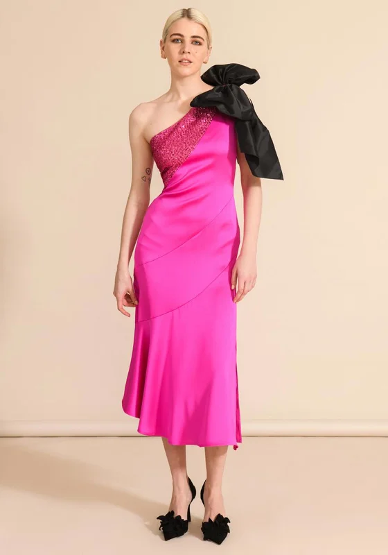 YEAR-End Sale Sister By Caroline Kilkenny Kennedy Sequin Satin Maxi Dress, Pink